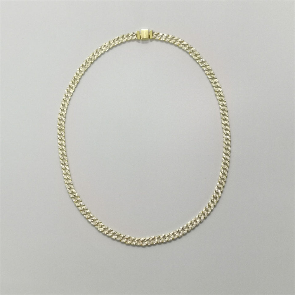Pandora Golden Pavé Cuban Chain Necklace – Sparkling Statement Piece