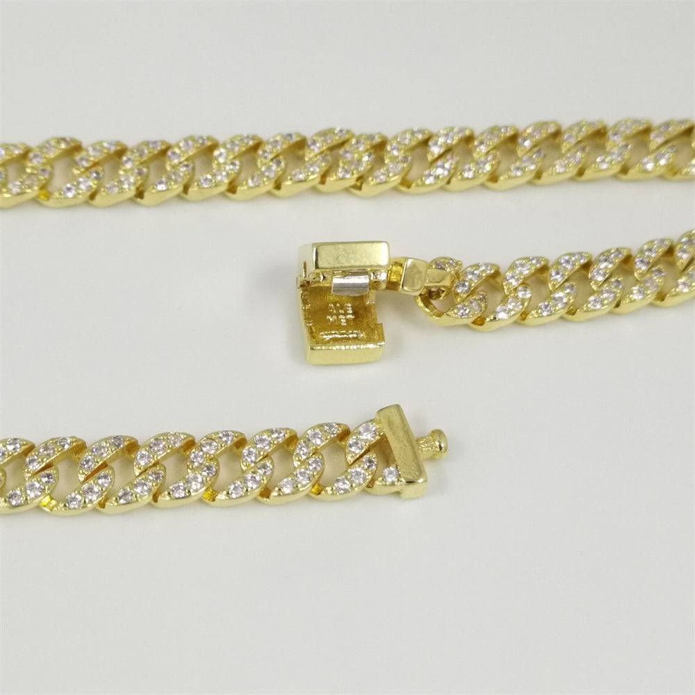 Pandora Golden Pavé Cuban Chain Necklace – Sparkling Statement Piece