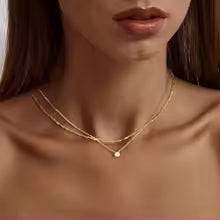 Elegant Diamond Layered Necklace for Women Gold Plated Sterling Silver Luxury Jewelry Gift