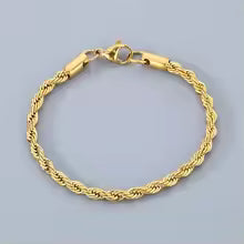 18K Gold Plated 925 Sterling Silver Chain Bracelet Unisex 4MM Simple Charm Jewelry Gift 20cm
