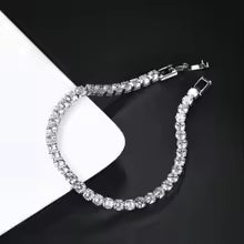 Iced Out Tennis Chain Bracelet for Men & Women Silver Color Hip Hop Jewelry Gift