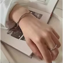 2025 Minimalist Geometric Adjustable Bracelet for Women Creative Modern Bending Design Jewelry Gift