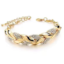 Gold Leaf Crystal Pendant Bracelet for Women Elegant Adjustable Hip Hop Chain Jewelry