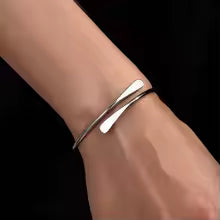 Fashion Gold Metal Geometric Open Cuff Bracelet Unisex Adjustable Smooth Bangle Couple Jewelry Gift