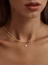 Elegant Diamond Layered Necklace for Women Gold Plated Sterling Silver Luxury Jewelry Gift