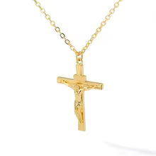 Christian Jesus Cross Pendant Necklace Stainless Steel Religious Jewelry for Men & Women