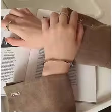 2025 Minimalist Geometric Adjustable Bracelet for Women Creative Modern Bending Design Jewelry Gift