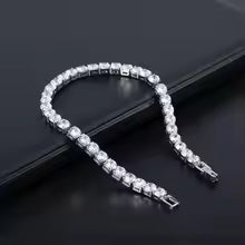Iced Out Tennis Chain Bracelet for Men & Women Silver Color Hip Hop Jewelry Gift