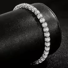 Iced Out Tennis Chain Bracelet for Men & Women Silver Color Hip Hop Jewelry Gift