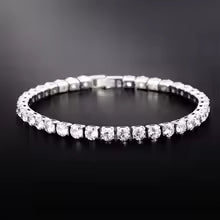 Iced Out Tennis Chain Bracelet for Men & Women Silver Color Hip Hop Jewelry Gift