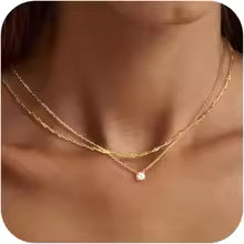Elegant Diamond Layered Necklace for Women Gold Plated Sterling Silver Luxury Jewelry Gift