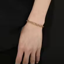 18K Gold Plated 925 Sterling Silver Chain Bracelet Unisex 4MM Simple Charm Jewelry Gift 20cm