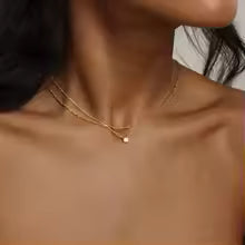 Elegant Diamond Layered Necklace for Women Gold Plated Sterling Silver Luxury Jewelry Gift