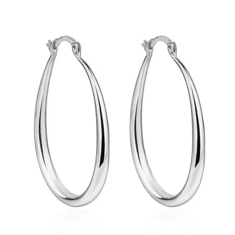 Shiny Gold Hoop Earrings for Women – Fashion Smooth Wedding & Engagement Jewelry Gift