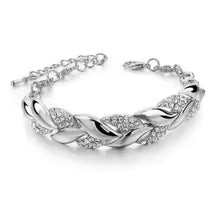 Gold Leaf Crystal Pendant Bracelet for Women Elegant Adjustable Hip Hop Chain Jewelry