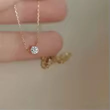 925 Sterling Silver 14K Gold Plated Zircon Necklace Elegant Clavicle Chain for Women Wedding Jewelry