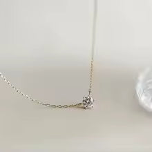 925 Sterling Silver 14K Gold Plated Zircon Necklace Elegant Clavicle Chain for Women Wedding Jewelry