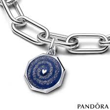 Pandora ME Galaxy Heart Medallion Charm – Sterling Silver with Blue & Purple Enamel