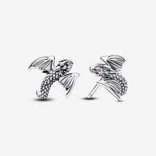 Pandora Game of Thrones Curved Dragon Stud Earrings – Sterling Silver Fantasy-Inspired Jewelry