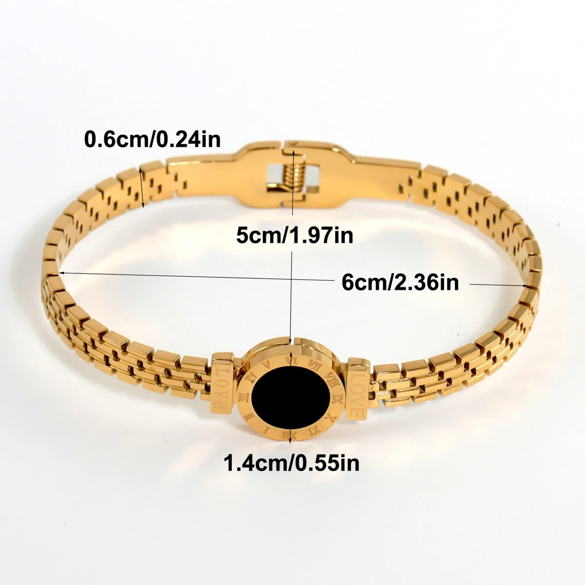 Stainless Steel Roman Numeral Bracelet Women’s Fashion Jewelry