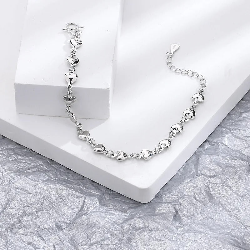 925 Silver Diamond-Studded Butterfly Bracelet Women's Fashion Temperament Flower Adjustable Bracelet