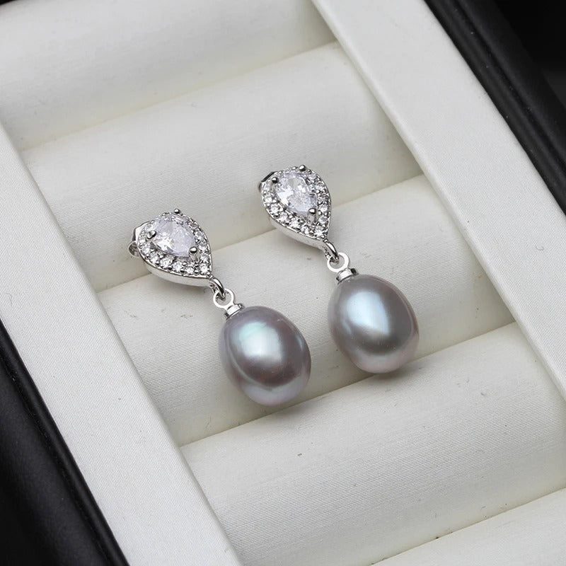 Vintage 925 Sterling Silver Freshwater Pearl Earrings – Elegant Bridal & Gift Jewelry for Women