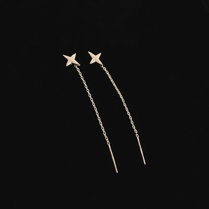Simple Square Drop Earring For Women Korean Fashion Gold-color Line Long Tassel Dangle Earrings Party Jewelry Gift