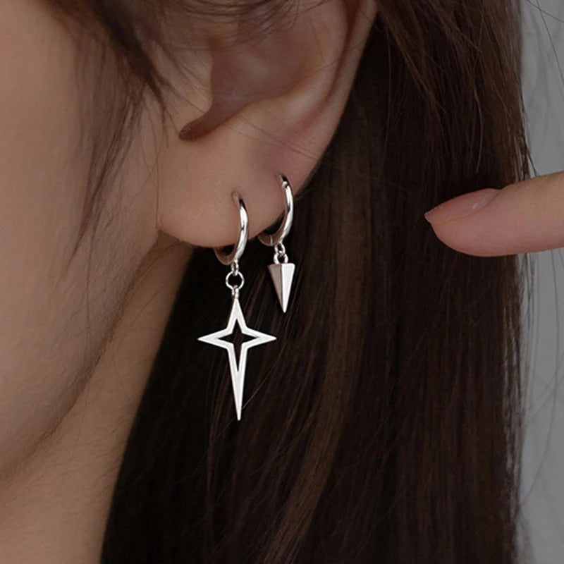 Rhinestone Cross Earrings Kpop Crystal Zircon Cross Drop Earring for Women Earrings Jewelry Accessories
