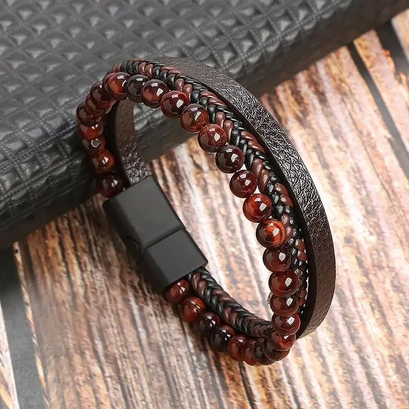Classic Men's Leather Bracelet New Style Hand-woven Multi-layer Combination Accessory Fashion Jewelry