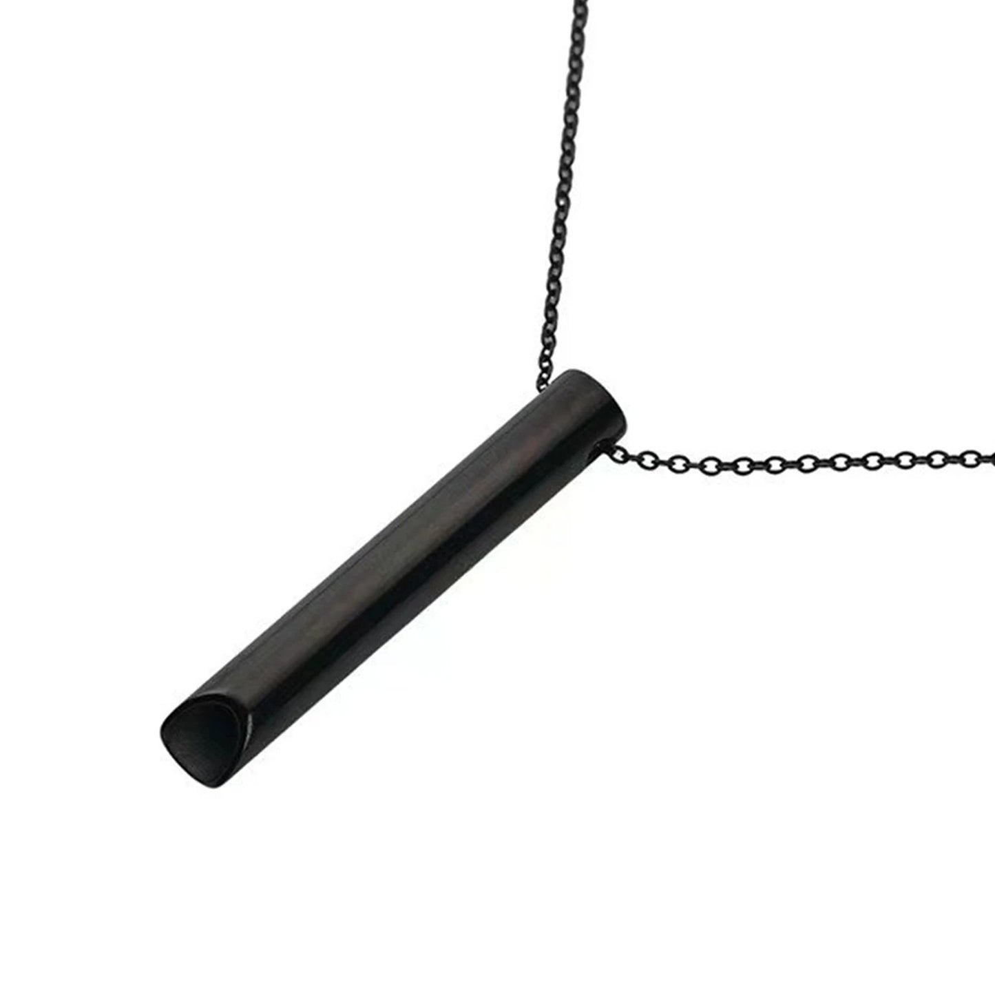 Breathwork Meditation Mindfulness Breathing Anti Smoking Necklace Stainless Steel Whistle Anxiety Relief Jewelry