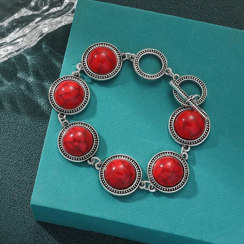 Fashion Boho Vintage Round Pearl Bracelets Bangles For Women Blue Red Black Bead Vintage Bohemian Adjustable Bracelet Jewelry