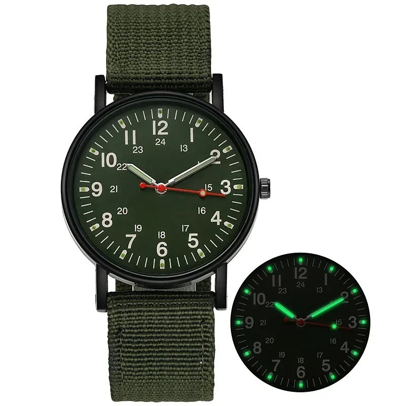 Simple Quartz Wrist Watch Round Dial Soft Wristband Lightweight Slim Nylon Luminous Men Quartz Wrist Watch Men Watch