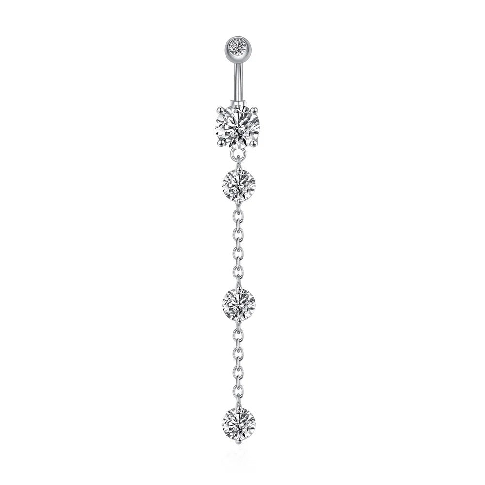 Trendy Angel Belly Button Rings Stainless Steel Zircon Butterfly for Women Body Belly Jewelry Pendant