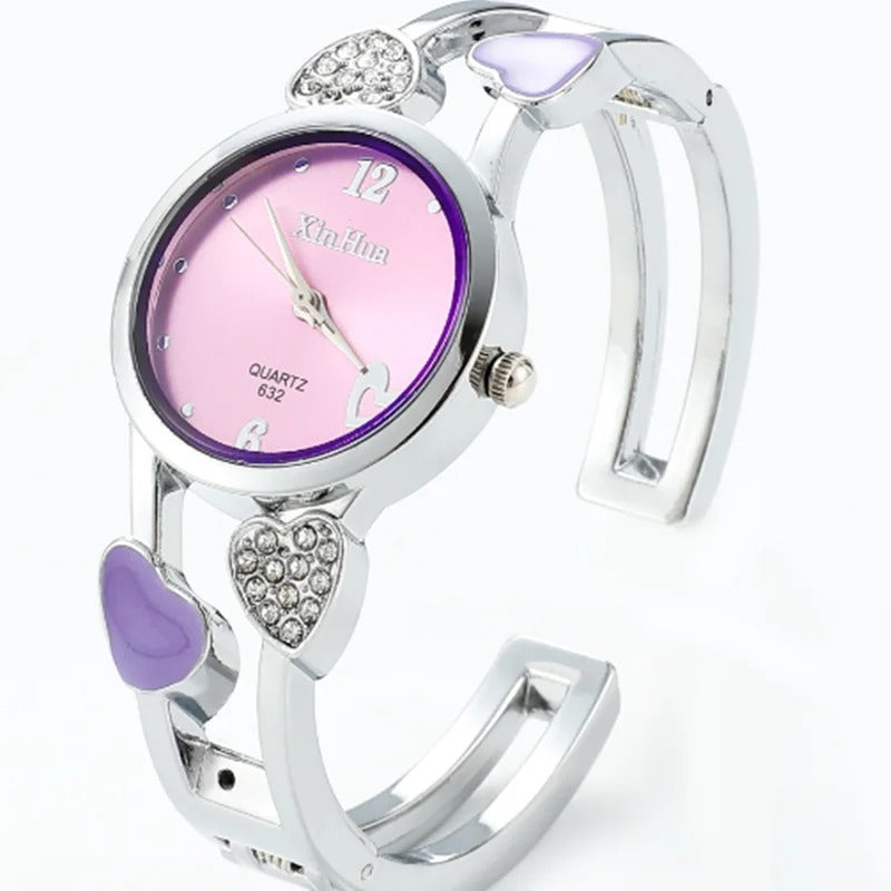 heart shaped bracelet watch women watches luxury rhinestone women's watches ladies watch steel clock zegarek damski reloj mujer