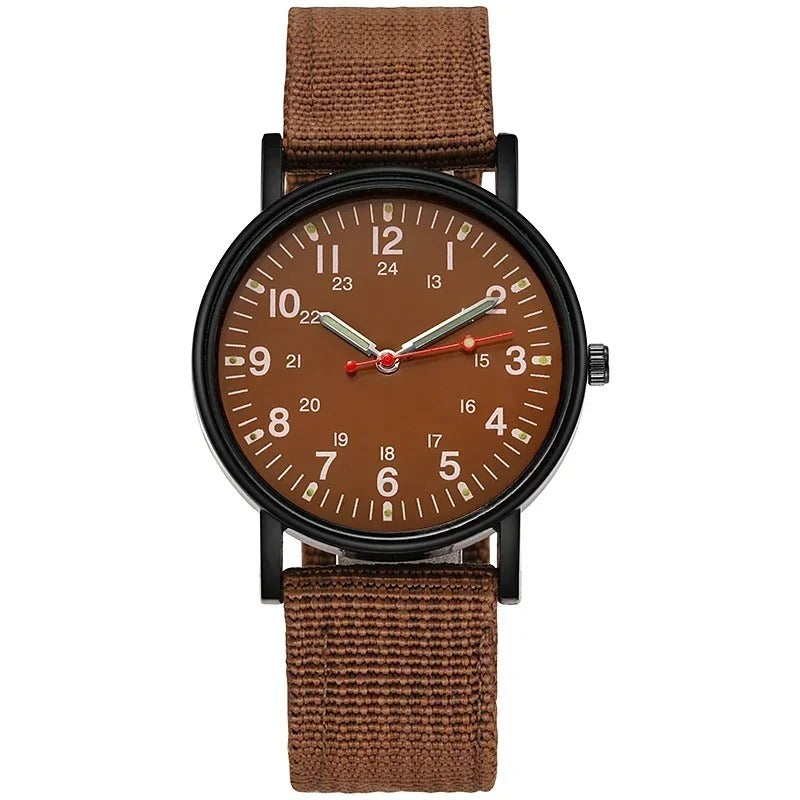 Simple Quartz Wrist Watch Round Dial Soft Wristband Lightweight Slim Nylon Luminous Men Quartz Wrist Watch Men Watch