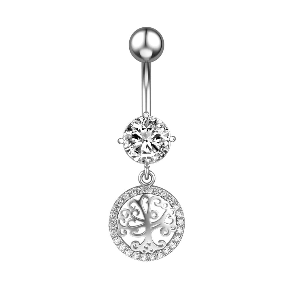 Animal Heart Dangle Belly Button Rings Surgical Steel Curved Navel Barbell Ring Body Jewelry Piercing for Women Girl
