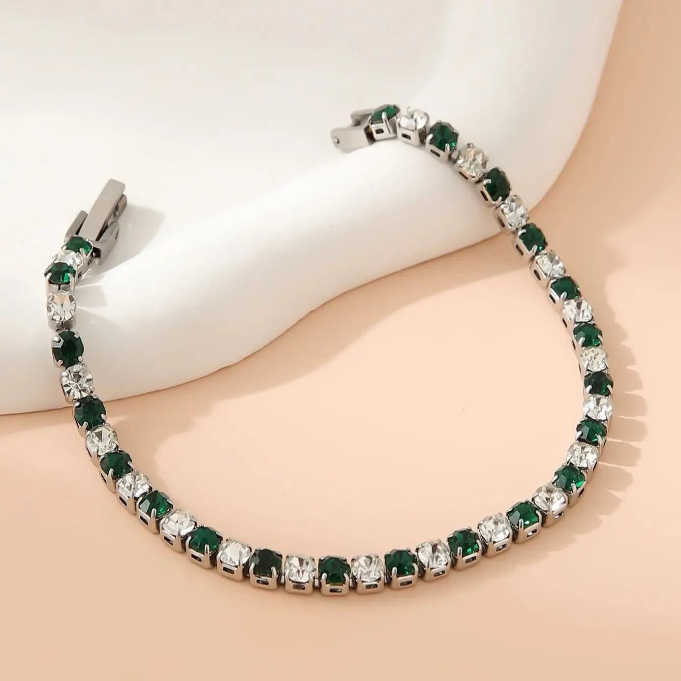 Cubic Zircon Tennis Bracelets For Women Stainless Steel Silver Color Dazzling Crystal Hand Chain Fashion Bracelet Jewelry Gifts