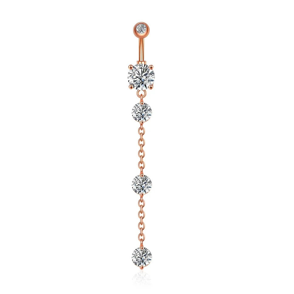 Trendy Angel Belly Button Rings Stainless Steel Zircon Butterfly for Women Body Belly Jewelry Pendant