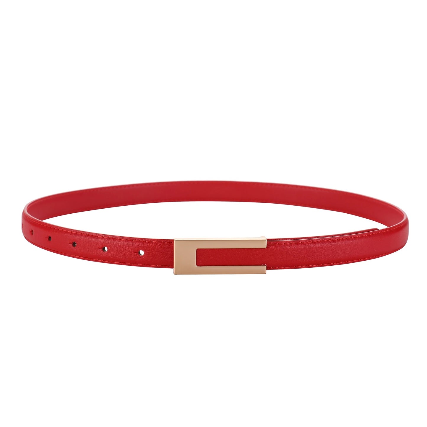 Real Leather Thin Belt Women Fashion Gold Metal Black White Belt Female Jeans Dress Accessories Waistband Skinny Girdle