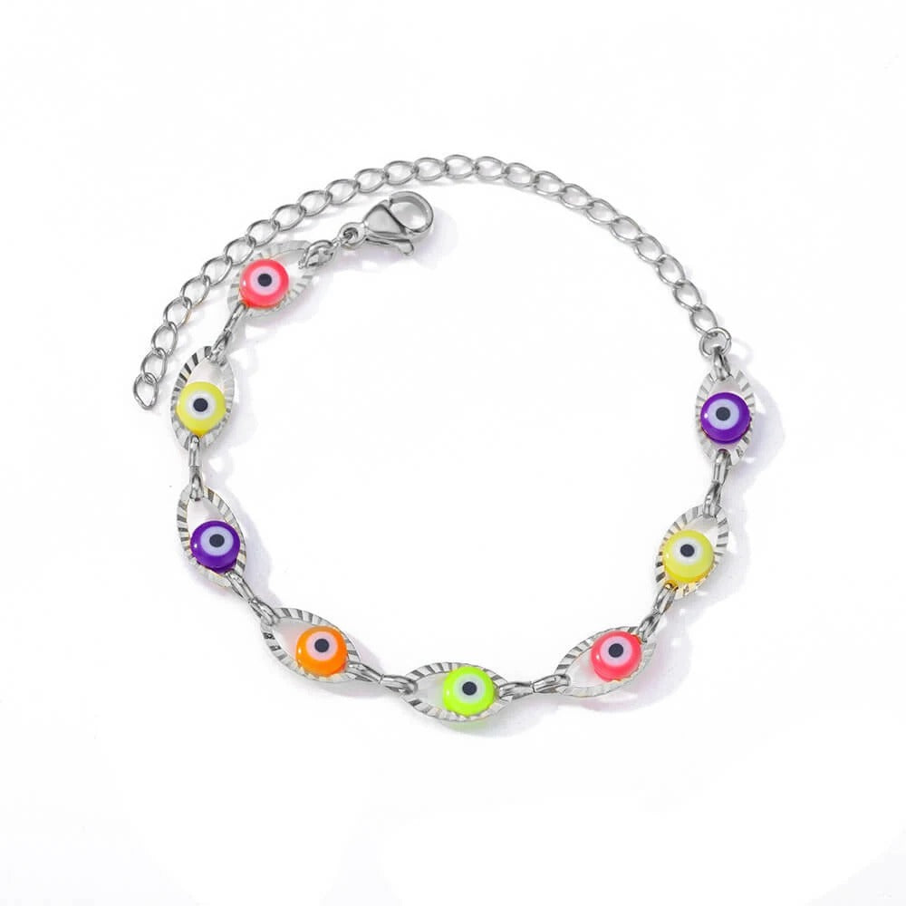 Turkish Evil Eye Bracelet Stainless Steel Summer Accessory