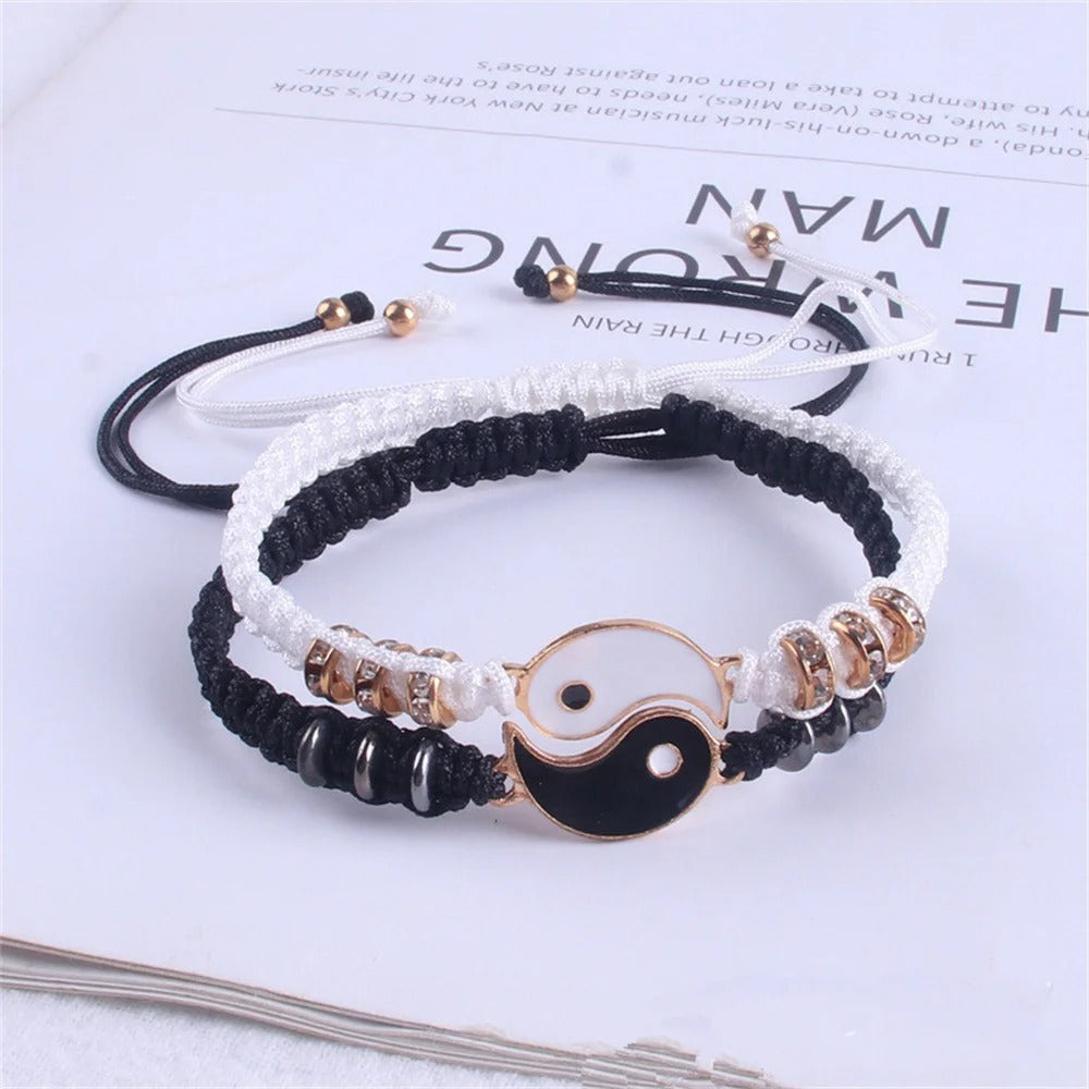 2025 New Best Friend Bracelets for 2 Matching Adjustable Cord Bracelet for Bff Friendship Relationship Boyfriend
