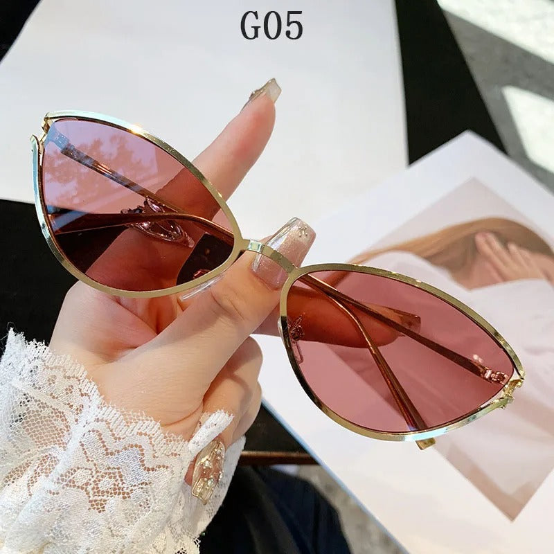 Trendy Cat Eye Sunglasses for Women Vintage Designer Luxury Glasses