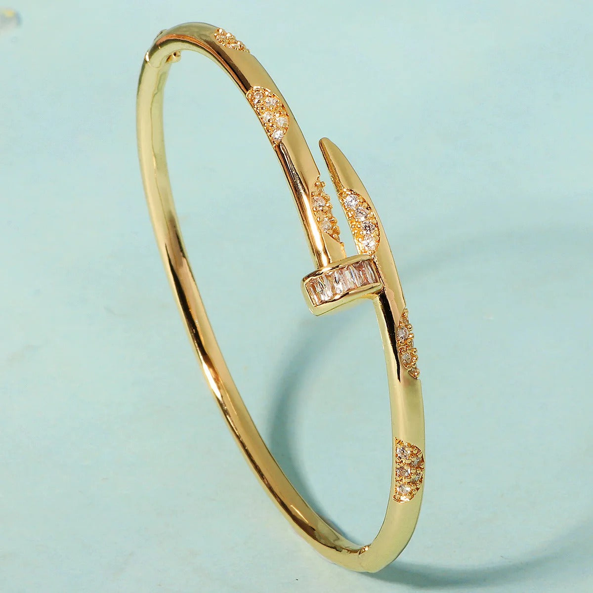 Zircon Screw Bracelet for Women Trendy Nail-Style Everyday Jewelry