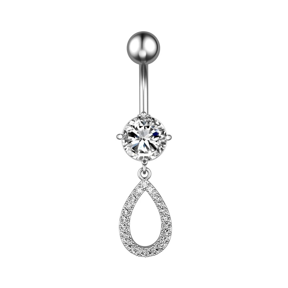 Animal Heart Dangle Belly Button Rings Surgical Steel Curved Navel Barbell Ring Body Jewelry Piercing for Women Girl
