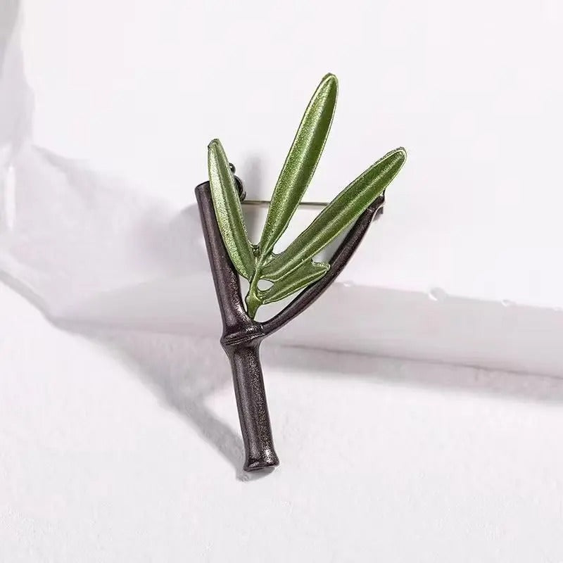 Vintage Resin Stone Green Peony Brooch for Woman Flower Lapel Pins Chinese Style Party Wedding Suit Coat Jewelry Gifts