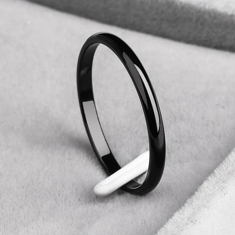High quality 4mm Simple Ring Fashion Rose Gold Ring Men's and Women's Exclusive Couple Wedding Ring