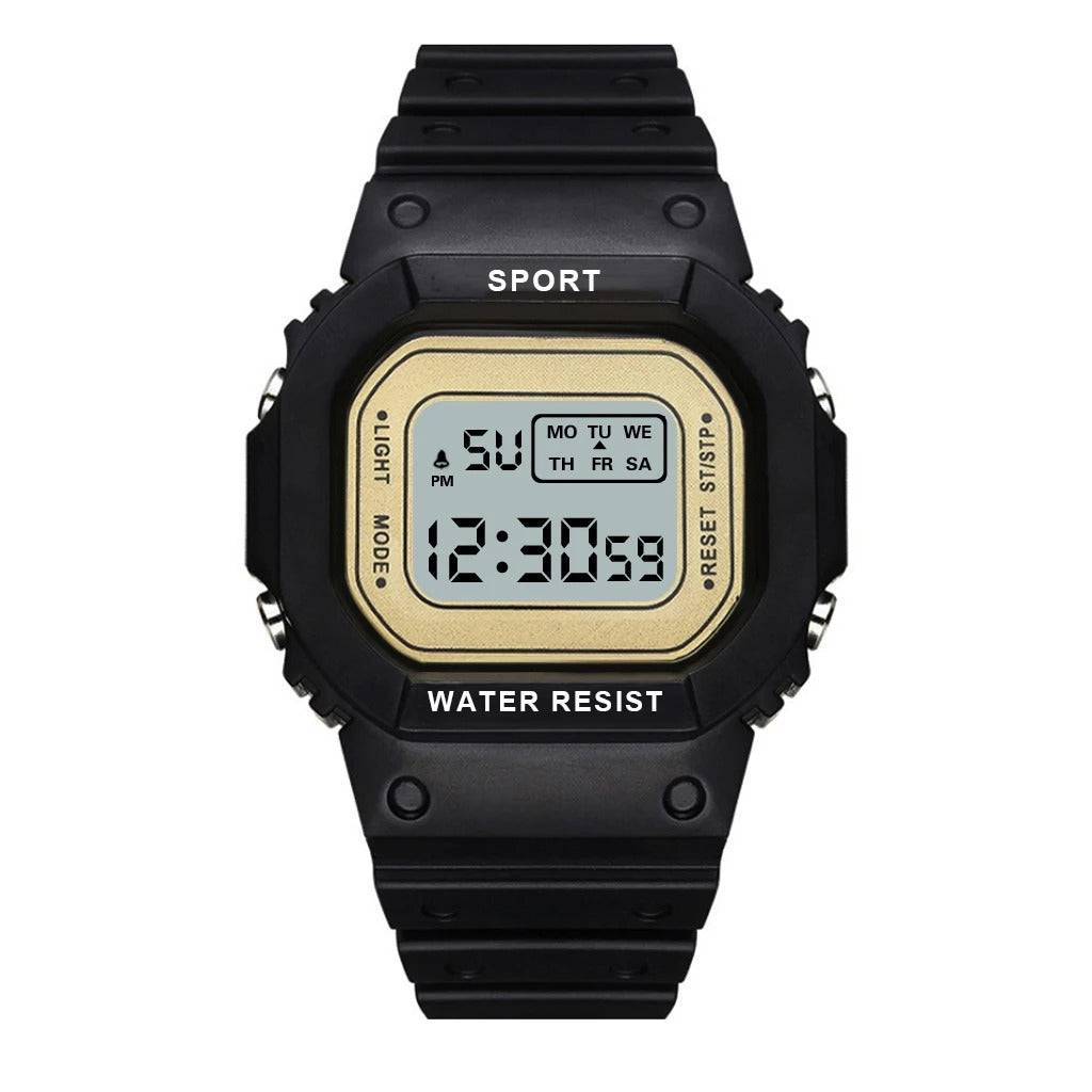 Sports Watch Girls Student LED Electronic Watch Colorful Women Square Digital Watches Waterproof Rubber Clock