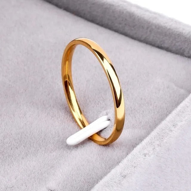 High quality 4mm Simple Ring Fashion Rose Gold Ring Men's and Women's Exclusive Couple Wedding Ring