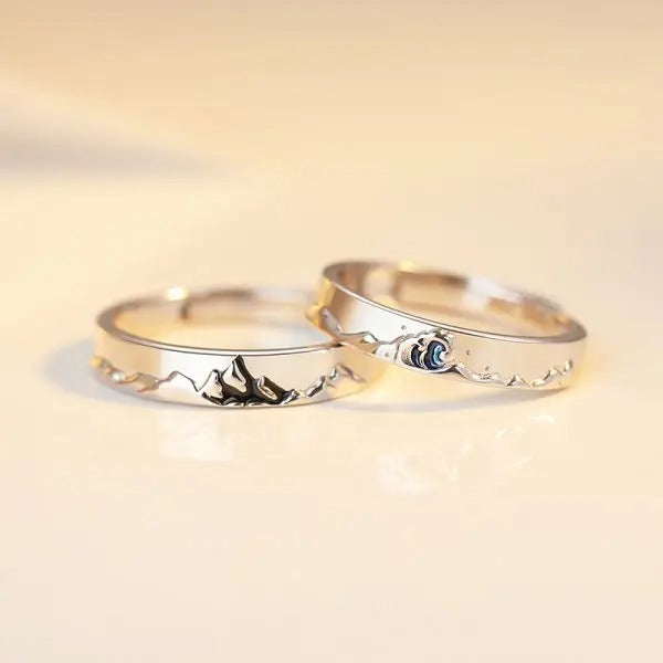 2Pcs/sets Love Heart Matching Couple Rings for Women Men Lover Forever Endless Love Wedding Ring Jewelry