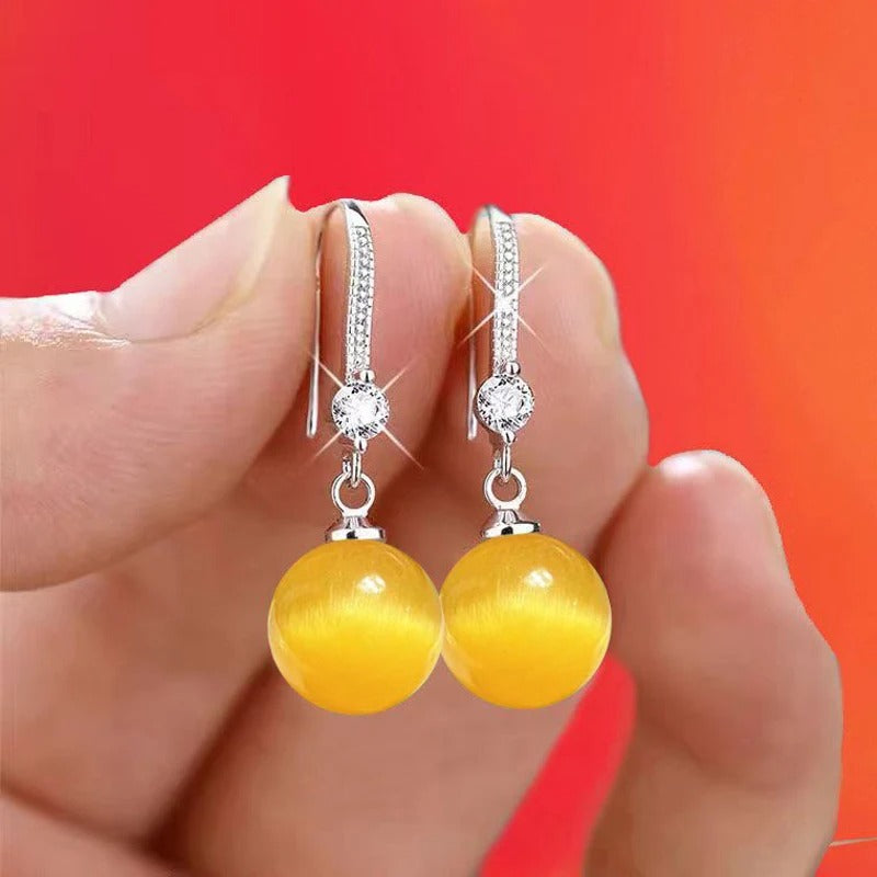 2025 Elegant and Fashionable Women's Water Drop Imitation Pearl Earrings Red and White Round Oval Wedding Jewelry Birthday Gifts
